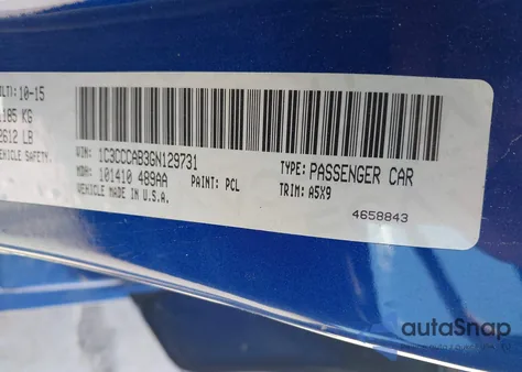 2016 Chrysler 200 Limited from USA, damaged, VIN 1C3CCCAB3GN129731